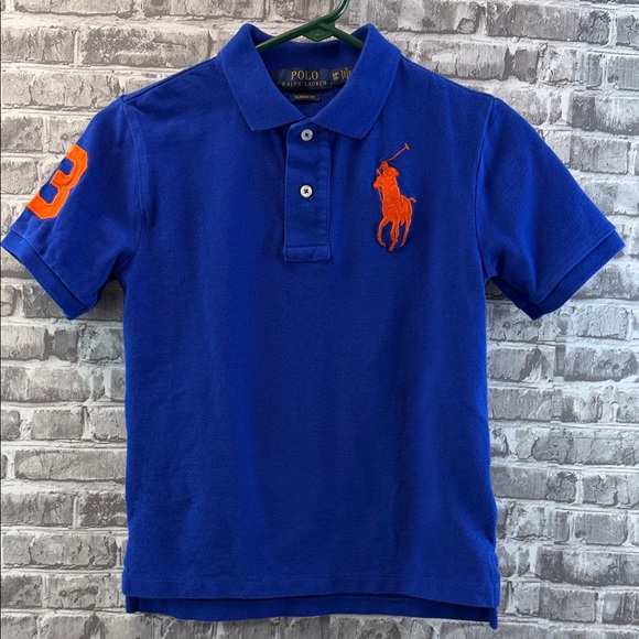 Polo by‎ Ralph Lauren Kids Royal Blue Polo with Orange Accents - Picture 6 of 7